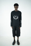 T-SHIRT OVERSIZE A MANICHE LUNGHE NERA