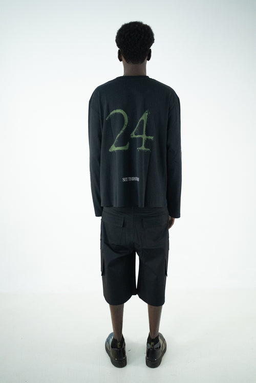T-SHIRT OVERSIZE A MANICHE LUNGHE NERA