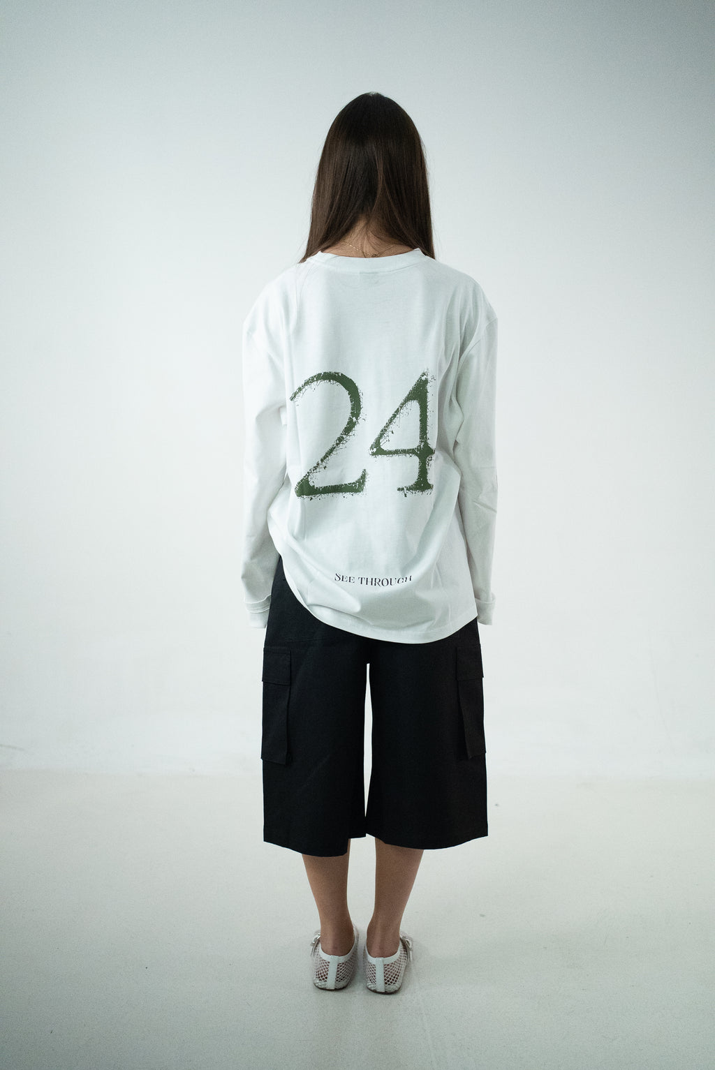 T-SHIRT OVERSIZE A MANICHE LUNGHE BIANCA